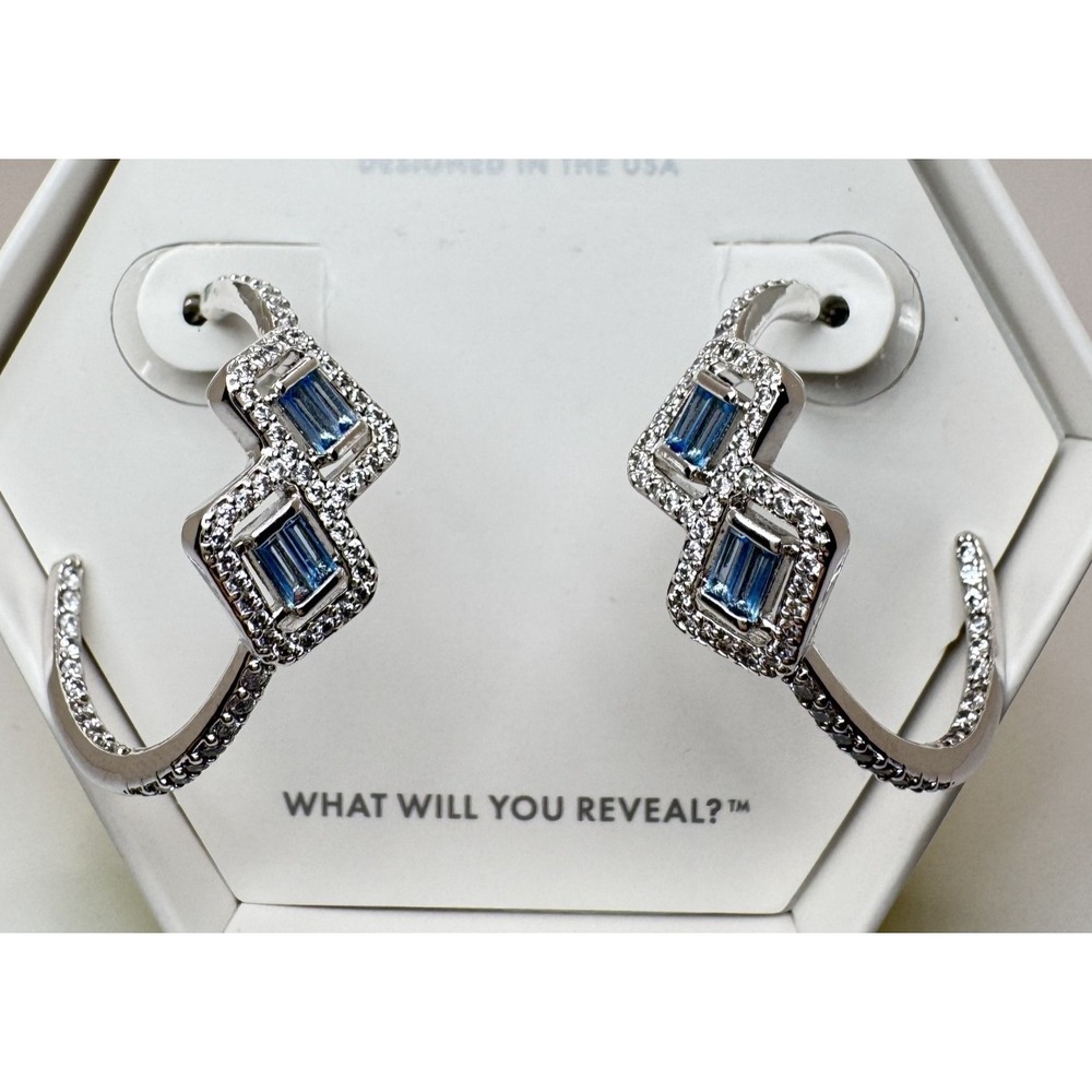 Bomb Party Dancing Under The Stars Aqua Blue Spinel Hoop Earrings RBP8657